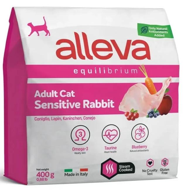 Сухой корм Alleva Equilibrium Sensitive Adult Cat для взрослых кошек с чувствительным пищеварением, кролик